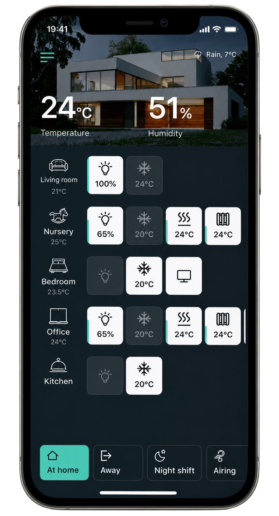 Aura smart home app on a phone